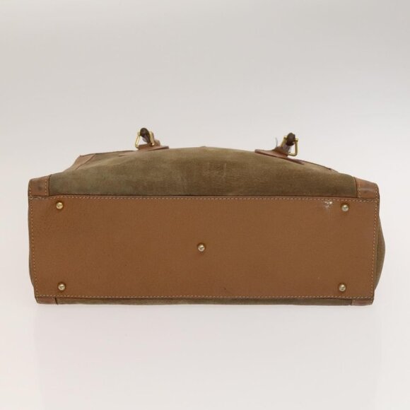 GUCCI Bamboo Hand Bag Suede Beige Gold - Picture 8 of 15